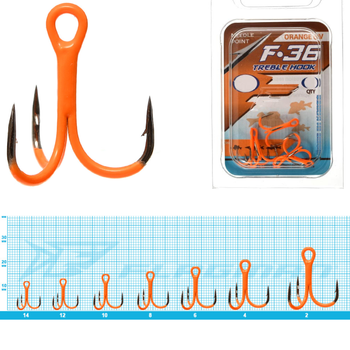 Гачок потрійний Flagman F36 Orange UV №2