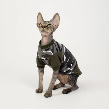Кофта с рукавом для кота кумуфляж Style Pets Military SP-2 white XXL