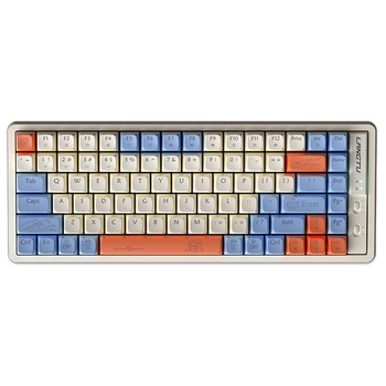 Механическая беспроводная клавиатура LANGTU GK85 с тремя режимами Type-C, Bluetooth и 2,4 ГГц, RGB подсветка клавиш, 85 клавиш (раскладка ENG-UA, QWERTY, Gold Red Switch). Цвет - Молочно-апельсиновый