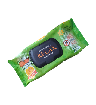 Вологі серветки Relax BLACK Бейбі антибактериальні 72 шт. ФІБРАТЕКС клапан ( 10 шт.) 0304