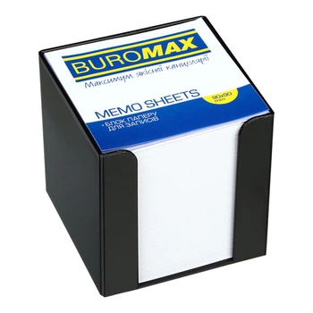 Бокс с бумажками для заметок BuroMax 9х9 см 900 листов черный (BM.2290)