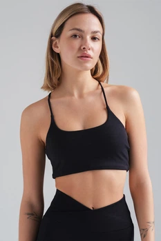 Жіночий Спортивний Топ З Ефектом Push Up Fitness Black S/M (8049588)