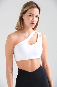 Жіночий Спортивний Топ З Ефектом Push Up На Одне Плече Yoga White L/XL (8049589)