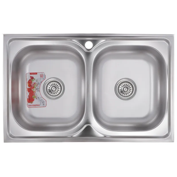 Мойка для кухни ZERIX Z8050D-08-180MD DOUBLE (micro Decor) (ZM0613)