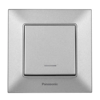 Вимикач одноклавішний з підсвічуванням Panasonic Arkedia Slim Срібло (WNTC0002-2SL)