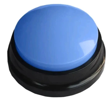 Звуковая кнопка для собак и кошек Pet Button с голосовой командой Голубой 9×4.5 см