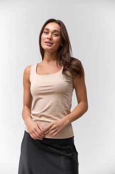 Майка база на широких бретелях Wear me XS Бежевій (12_25_007_9437)