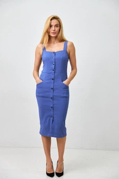 Сарафан міді з джинс бенгаліну на широких бретелях Wear me XS Блакитний (16_25_34_11033)