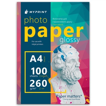 Фотопапір My Print глянцевий 260 г/м², A4, 100 аркушів (9629)