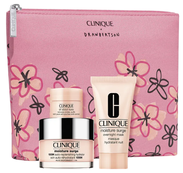 Набір для догляду за обличчям Clinique Крем Moisture Surge 100-H зволожувальний 50 мл + Нічна маска Moisture Surge 30 мл + Крем для шкіри навколо очей All About Eyes 5 мл + Косметичка (0192333236673)