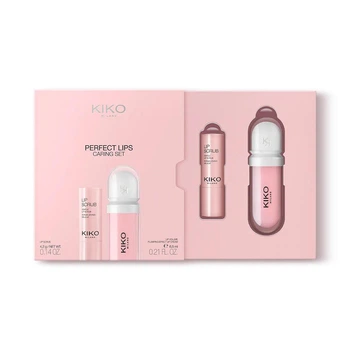 Блиск з ефектом об'єму та скраб для губ Kiko Milano Perfect Lips Caring Set