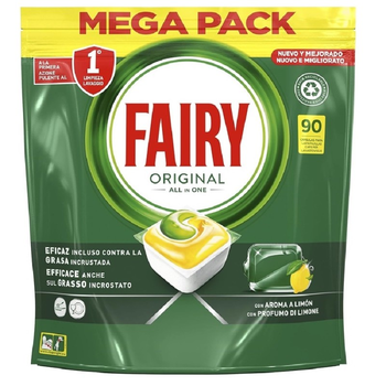 Капсули для посудомийної машини Fairy Original All In One з ароматом лимона 90 шт (8700216362627)