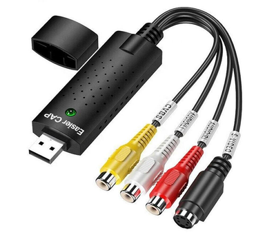 EasyCAP USB Type-C видеозахват для оцифровки видеокассет – адаптер аудио/видео RCA AV-S-Video на USB для TV, VHS, DVD, Raspberry Pi, Linux, Ubuntu