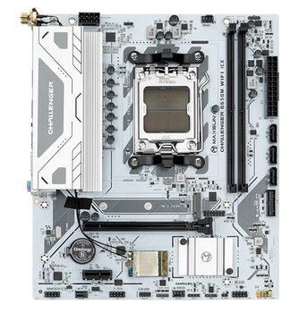 Материнська плата AM5 Maxsun Terminator B650M WIFI ICE, B650, 4xDDR5, Int.Video (CPU), 4xSATA3, 2xM.2, 1xPCI-E 4.0 x16, 1xPCI-E 3.0 x4, 1xPCI-E 3.0 x1, ALC897, RTL8125BG, RTL8852BE, BT5.2, RGB sync, 4xUSB3.2/4xUSB2.0/1xUSB-C, DP/HDMI, Micro ATX