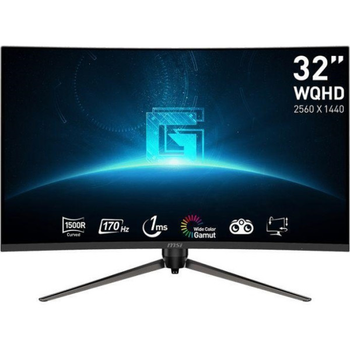 MSI Монітор 31.5" G32CQ5P 2xHDMI, DP, Audio, VA, 2560x1440, 170Hz, 1ms, sRGB 115%, CURVED, AdaptiveSync, HAS