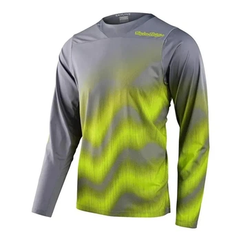 Велоджерси Troy Lee Designs Skyline LS Chill Jersey Waves Grey Yellow XL (1106-353607005)