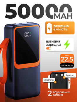 УМБ павербанк батарея powerbank 50000 mAh 22.5W Fast charge швидка зарядка Kayfovo CK-012-1