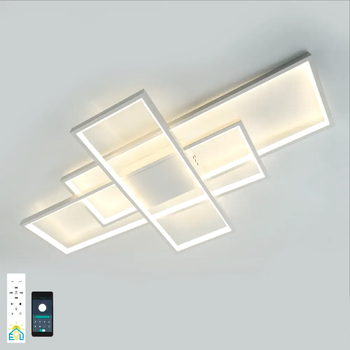 Смарт люстра Esllse SVEN 110W 3S SMART LED белая 5500Лм 900x500x80мм светодиодная с пультом и приложением
