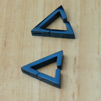 Серьги-Кафф из нержавеющей стали "Triangle Blue" (Пара)