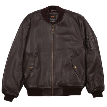 Бомбер Alpha Industries MA-1 Leather vintage 1 Коричневий S