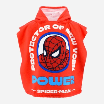 Дитячий рушник-пончо для хлопчика Disney Spiderman YE18126 98-116 см Червоний (3609087654501)