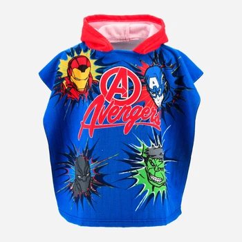 Дитячий рушник-пончо для хлопчика Disney Avengers C YE18021 98-116 см Синій (3609087648470)