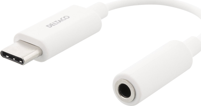 Adapter Deltaco USB Type-C - 3.5 mm Mini-Jack 0.11 m White (USBC-1145)