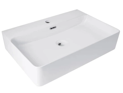 Раковина подвесная Qtap Nando LT 610х420х140 мм, White, прямоугольная, без донного клапана QT12116146W