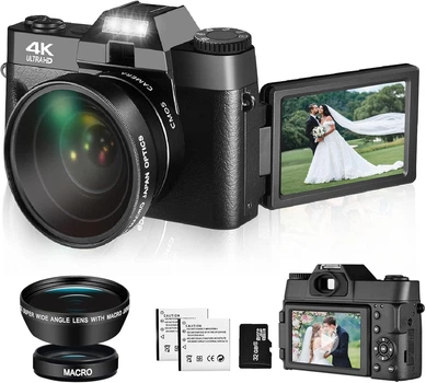Фотокамера Lierhyt CDR10 56Мп / CMOS / 4K 30fps / 16Х зум / Wi-Fi / Черный
