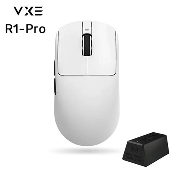 Игровая мышь VGN VXE R1 Pro PAW3395 беспроводная белая + 4К ресивер.