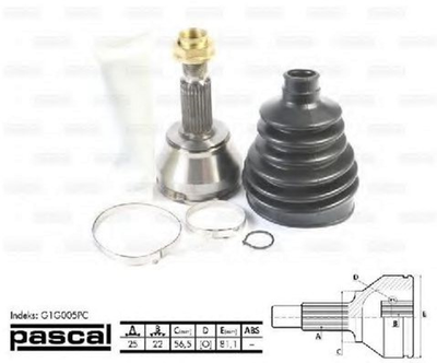 Комплект ШРУС Pascal (G1G005PC)