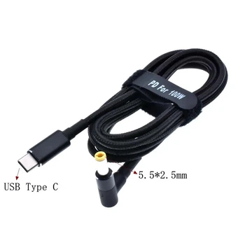 Кабель живлення USB Type-C 100W DC 5.5×2.5 Asus Lenovo Toshiba для заряджання ноутбука від повербанка USB (776651)