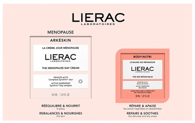 Zestaw kosmetyków pielęgnacyjnych Lierac Krem Arkéskin Menopause na dzień 50 ml + Balsam do ciała Body-Nutri SOS Repair 30 ml (3701436927615)