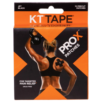 Кінезіо тейп нарізаний для спрямованого знеболювання KT TAPE PRO X Kinesio tape XSTRIP 15шт чорний