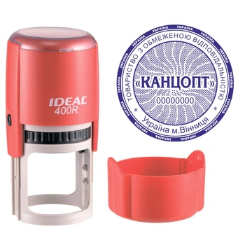 Печать ТОВ на автоматической оснастке IDEAL 400R с колпачком Красный (ТОВ24/400R/R)