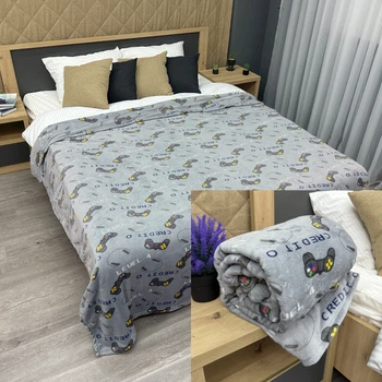 Плед-покрывало Decorator WellSoft PLAYER 150х210 см с принтом "Геймпад" (87-190)