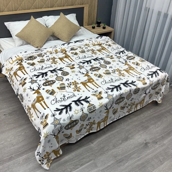 Плед-покрывало Decorator WellSoft 200х220 см с рождественским принтом Разноцветный (87-179)