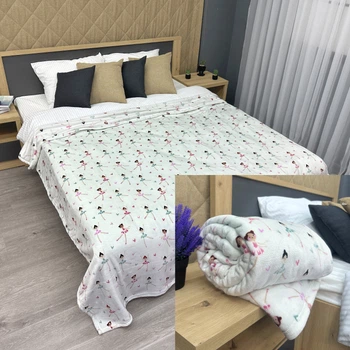 Плед-покрывало Decorator WellSoft Dancer 150х210 см с принтом "Балерины" (87-186)