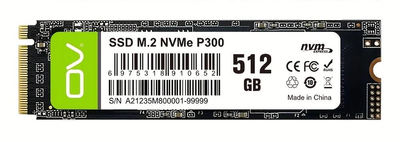 SSD диск OV P300 512GB M.2 2280 NVMe PCIe 3.0 x4, кэш SLC 3D NAND TLC, скорость R3500 / W2200 МБ/с