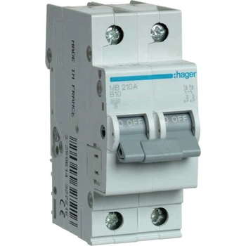 Автоматичний вимикач Hager MBN210 B 2p 10А