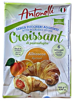Круасани з абрикосом без цукру Antonelli 6шт 252г Італія
