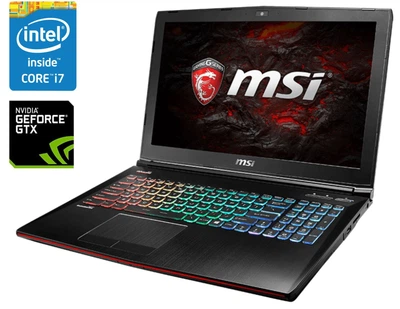 Игровой ноутбук MSI GE62VR 6RF Apache Pro / 15.6" (1920x1080) IPS / Intel Core i7-6700HQ (4 (8) ядра по 2.6 - 3.5 GHz) / 16 GB DDR4 / 256 GB SSD + 750 GB HDD / nVidia GeForce GTX 1060, 3 GB GDDR5, 192-bit / WebCam / Win 10 Home б/у