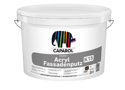 Штукатурка акриловая фасадная Caparol Capatect Acryl Fassadenputz K15 TR База прозрачная 25кг
