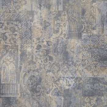 Виниловые обои на бумажной основе Portofino Kilim 330008 Синий Пэчворк (70 см)