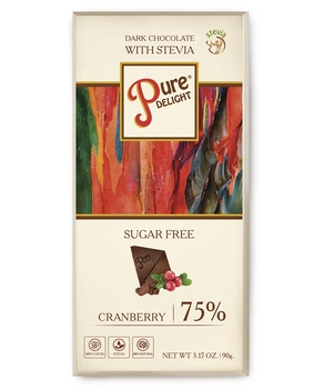 Шоколад черный Pure Delight с клюквой 90г