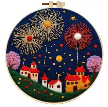 Набір для валяння картини з вовни Festive Fireworks, фелтінг, набір для рукоділля, творчості, Panalisa (105458152)