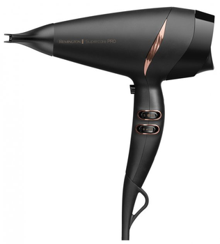 Фен Remington Supercare PRO 2200 AC motor, 2200Вт, 3 режими, дифузор, іоніз-я, хол. обдув, чорний (AC7200)