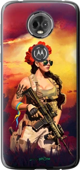Чехол на Motorola Moto E5 Plus Украинка с оружием "5316u-1412"