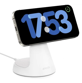 Зарядное устройство Anker MagGo 15W Wireless Charger 2-in-1 Dock Stand For iPhone 12-17 Series - White