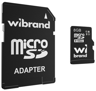 Карта пам'яті microSDHC 8GB Wibrand Class 10 + SD-adapter (WICDHC10/8GB-A)